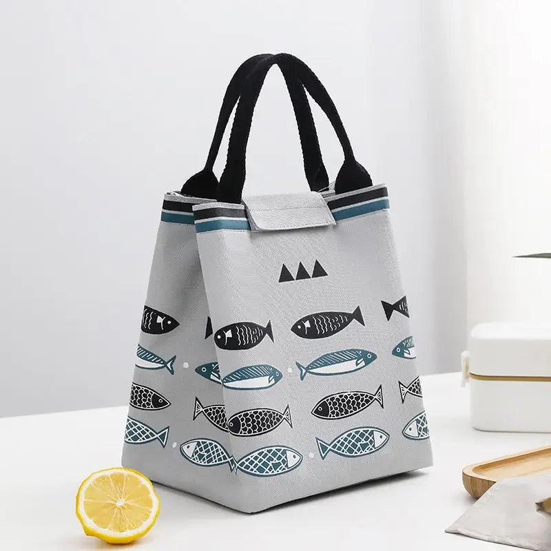 Lunch Bags with Insulated Pockets - Grey