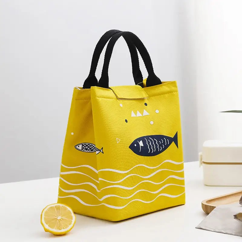Lunch Bags with Insulated Pockets - Yellow