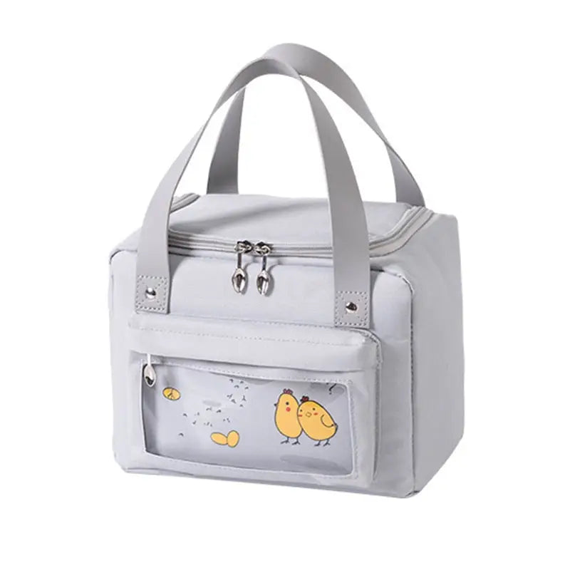 Lunch Bags with Utensils - Grey / 23.5x14x18.5cm