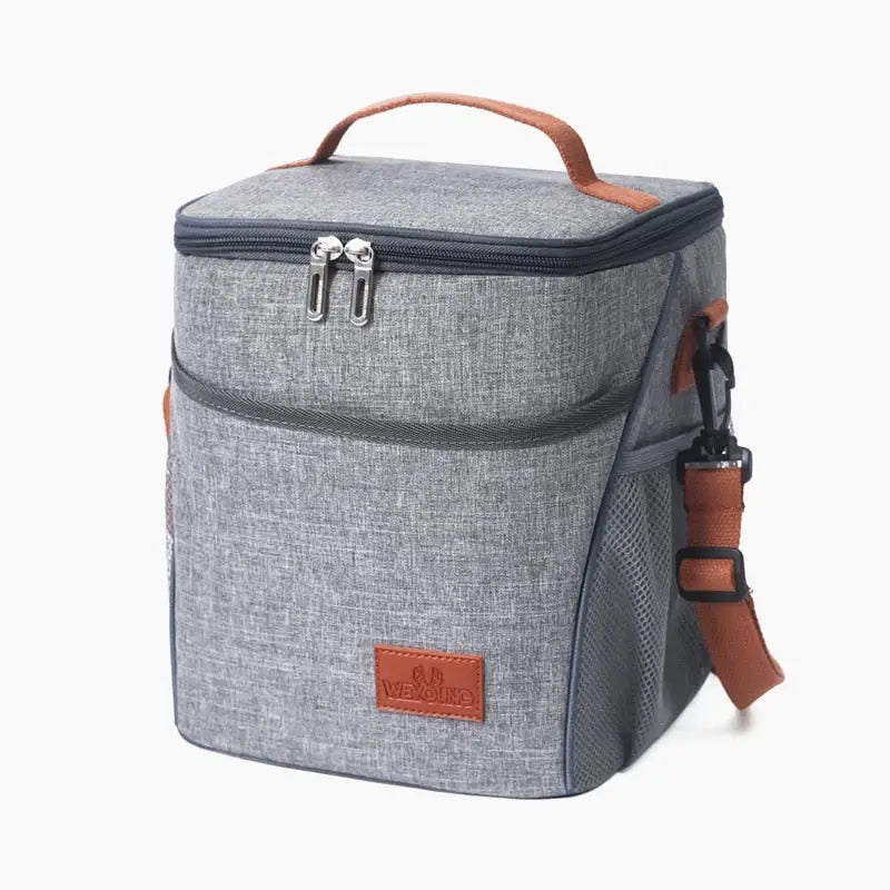 Lunch Bags with Water Bottle Holder - Gray