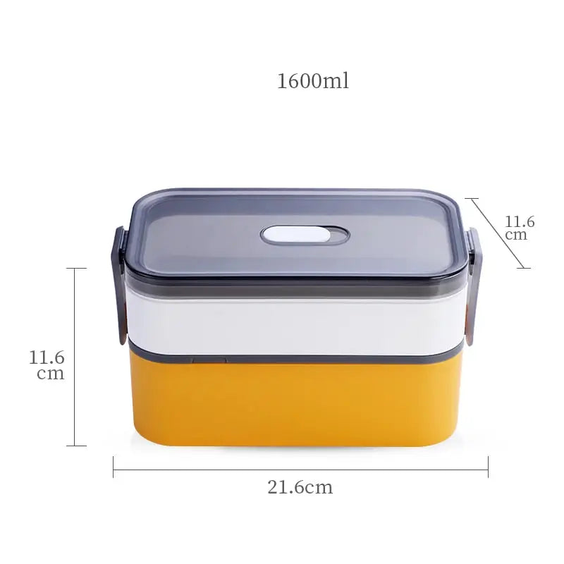 Microwave Safe Bento Box - Yellow / 1