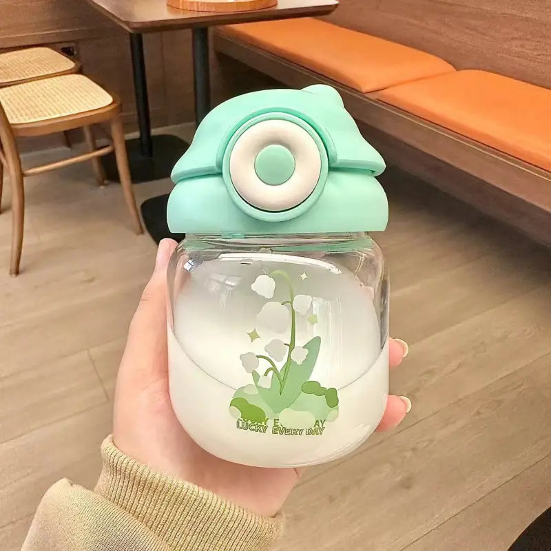 Mini Flower Kids Water Bottle - 0.4L / Green