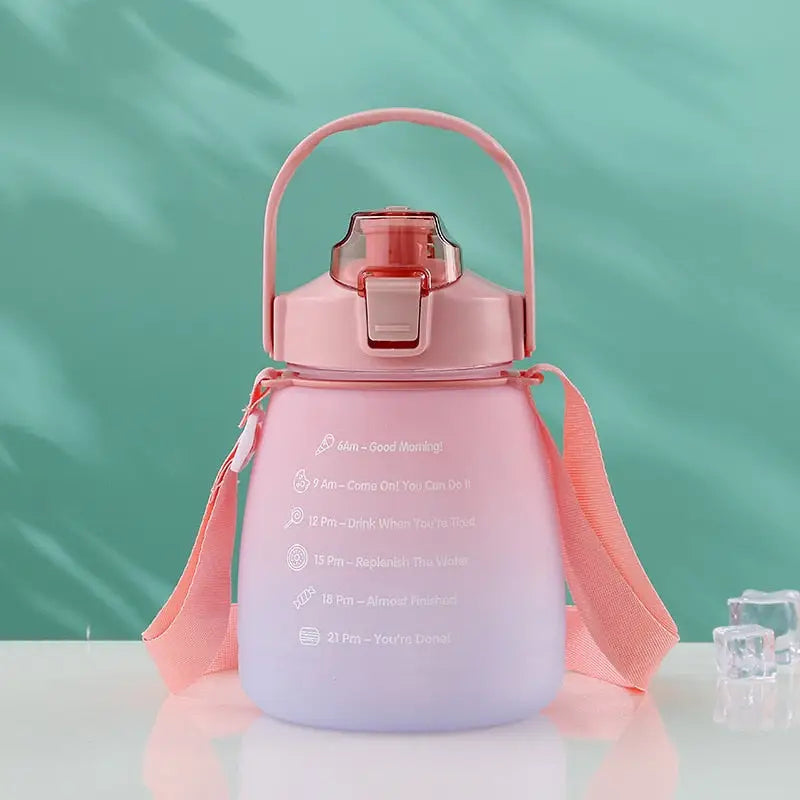 Mini Motivational Sports Water Bottle - 1-1.5L / Pink