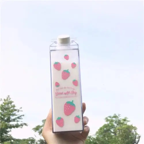 Pink Transparent Kids Water Bottle - 500ml / Strawberry