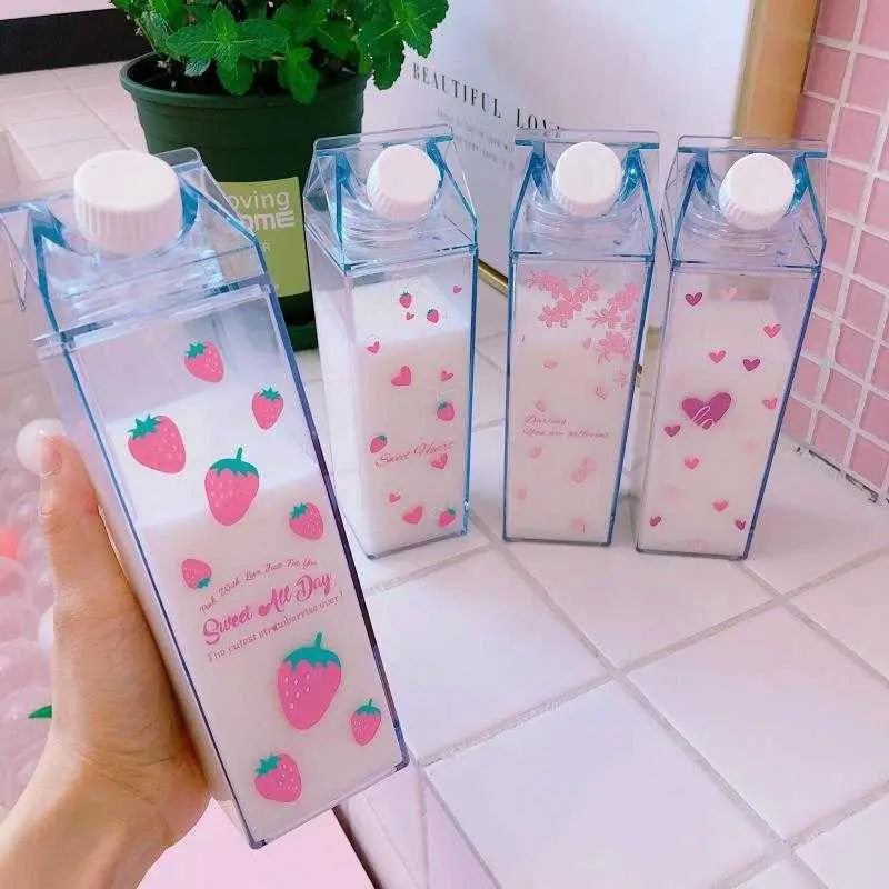 Pink Transparent Kids Water Bottle