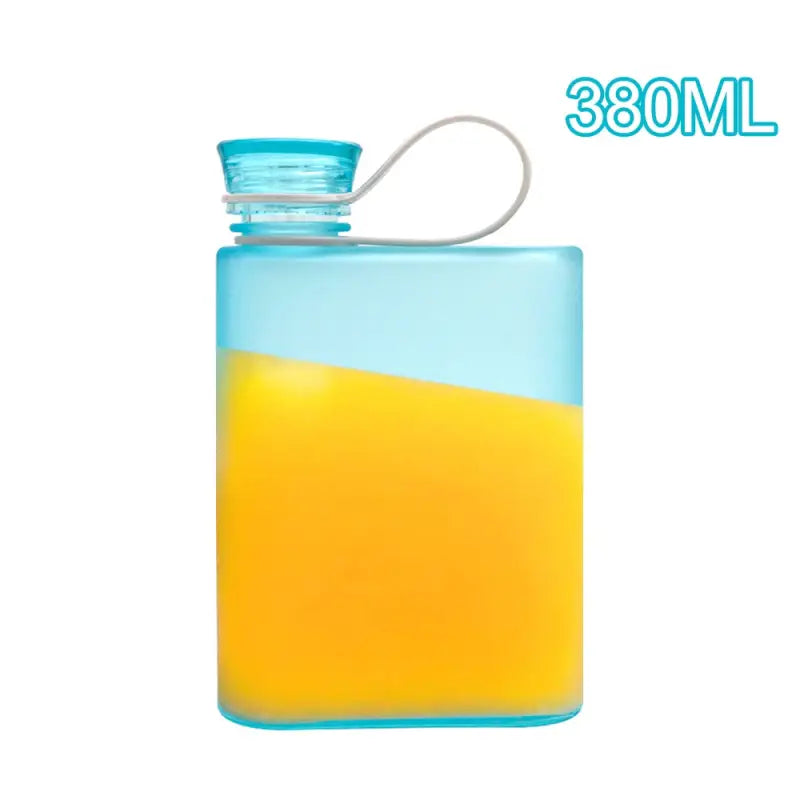 Portable Flat Sports Water Bottle - Blue-380ML