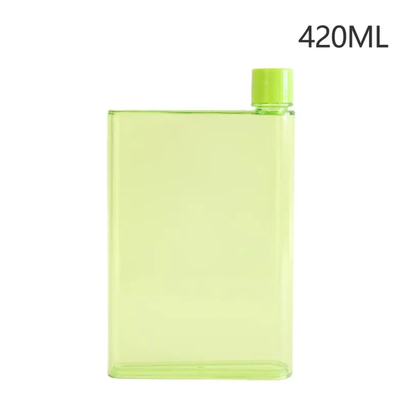Portable Flat Sports Water Bottle - Green-420ML