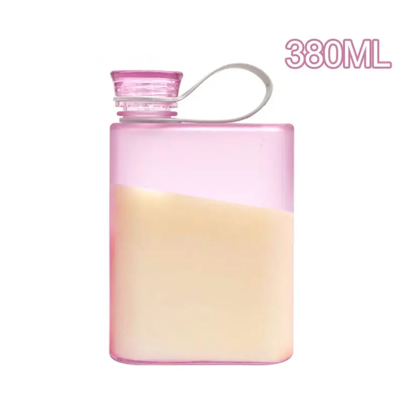 Portable Flat Sports Water Bottle - Pink-380ML