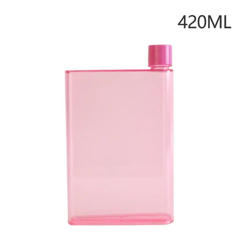 Portable Flat Sports Water Bottle - Pink-420ML
