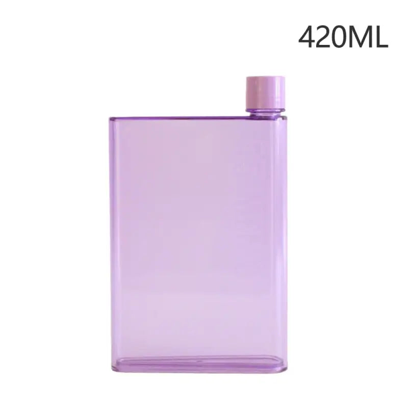 Portable Flat Sports Water Bottle - Purple-420ML