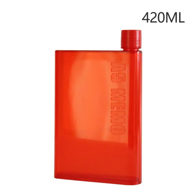 Portable Flat Sports Water Bottle - Red-420ML