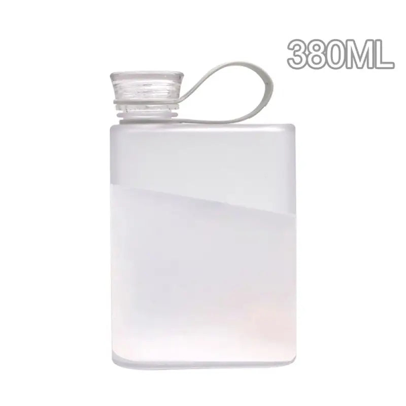 Portable Flat Sports Water Bottle - White-380ML