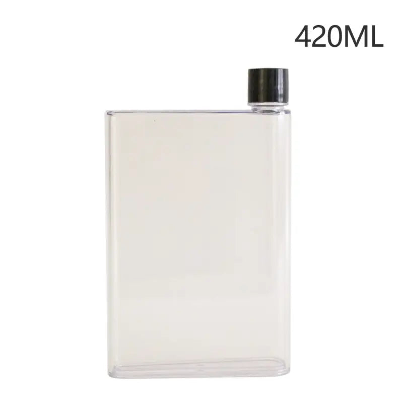 Portable Flat Sports Water Bottle - White-420ML