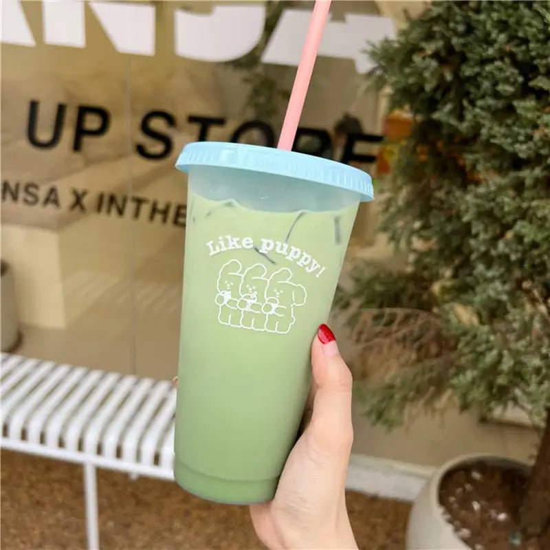 Reusable Cup with Straw - 700 ml / Blue