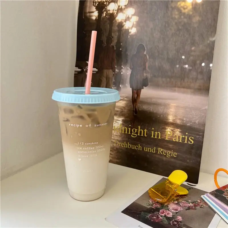 Reusable Cup with Straw - 700 ml / Pink