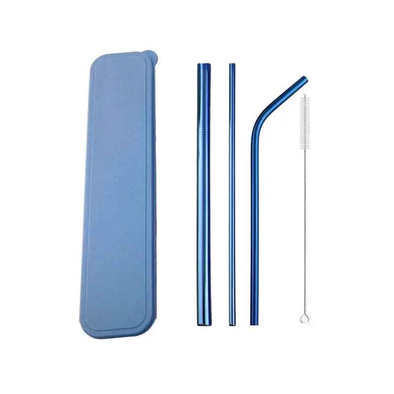 Reusable Straws with Case - Blue