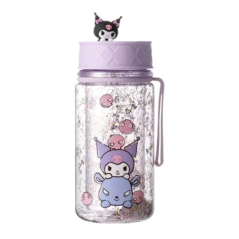 Sanrio Transparent Kids Water Bottle - Kuromi