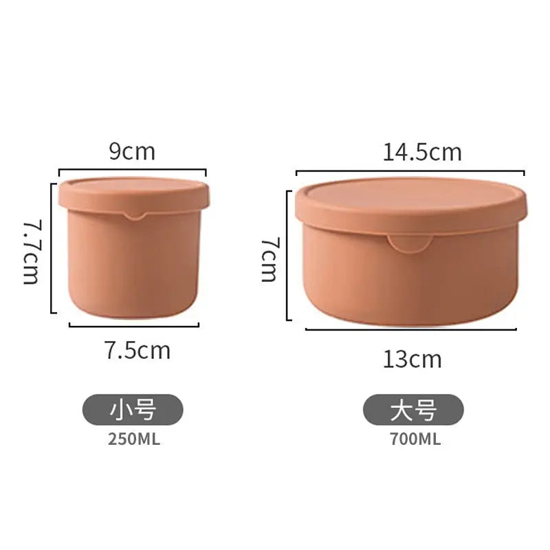 Silicone Bento Box - Caramel / 250ml and 700ml
