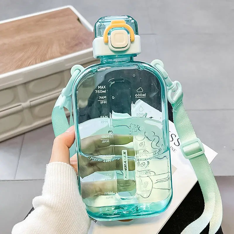 Simple Transparent Kids Water Bottle - 0.7L / Green