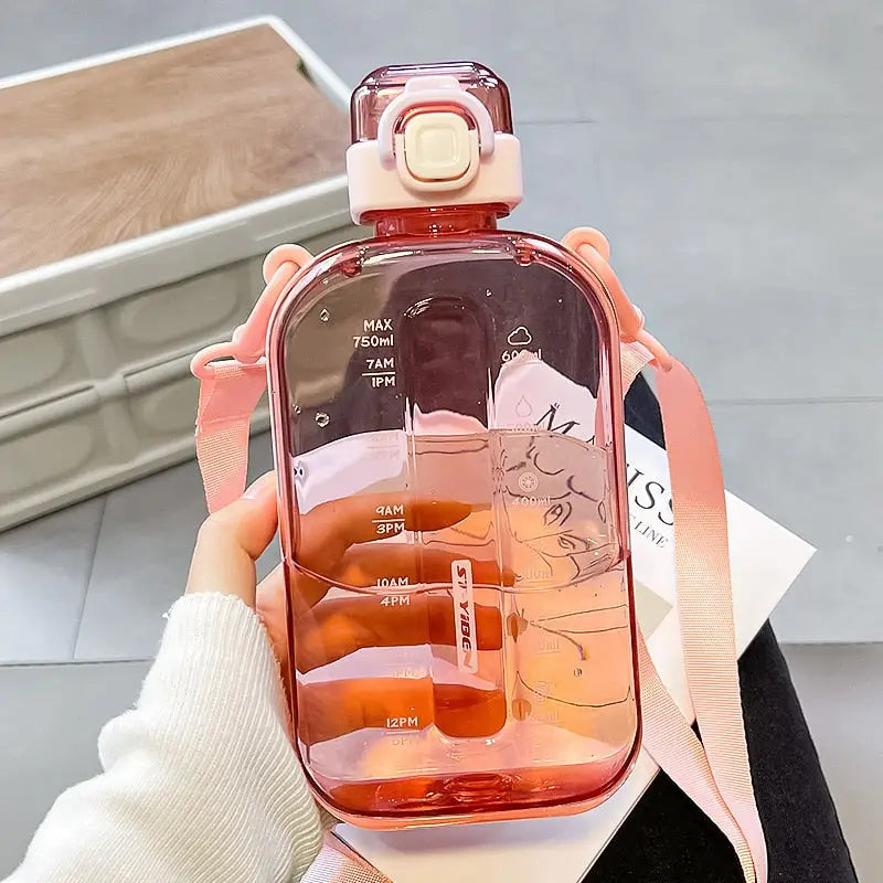Simple Transparent Kids Water Bottle - 0.7L / Red