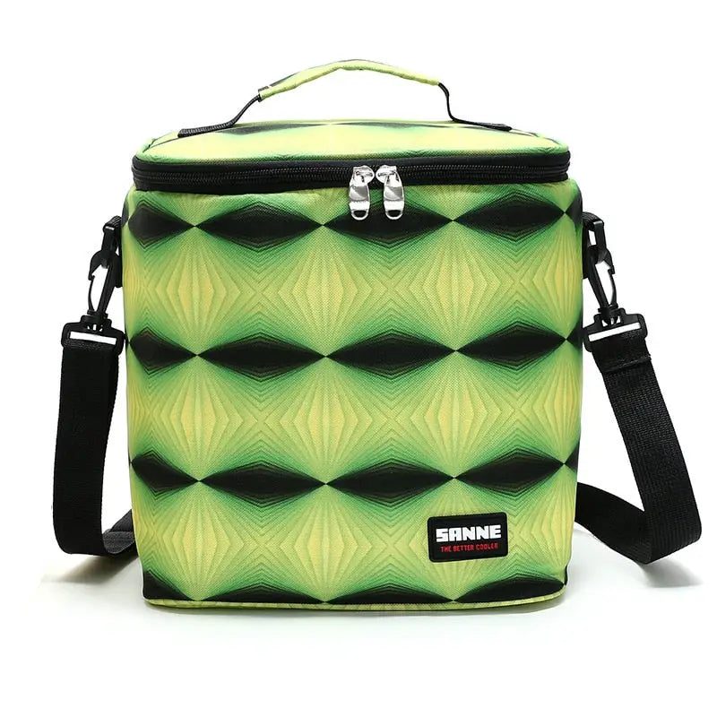 Small Cooler Bags - Green Stripes