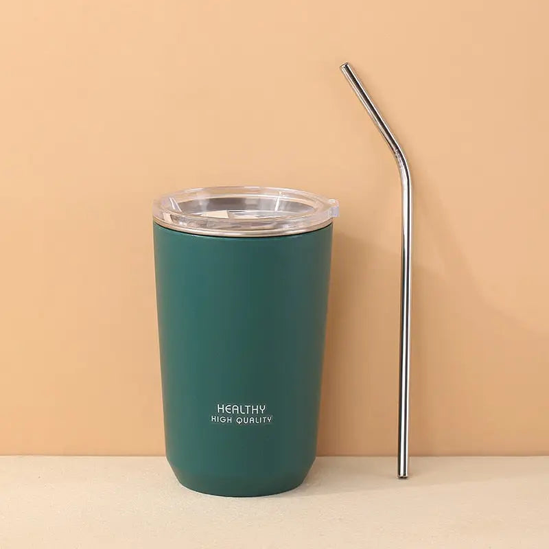 Small Mug Stainless Steel Water Bottle - Green / 480ml