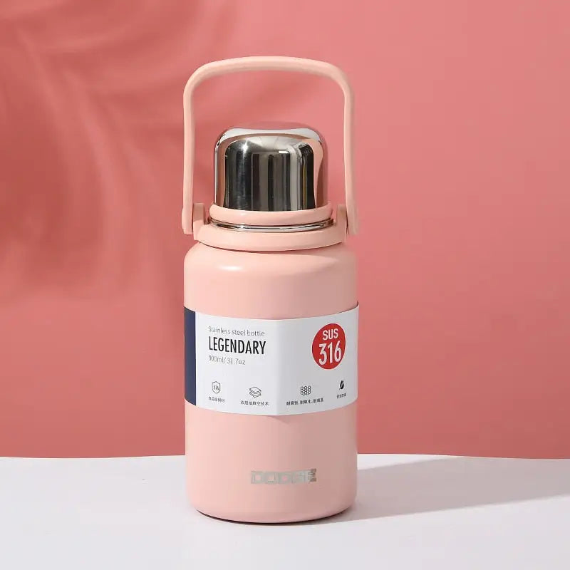 Small Stainless Steel Water Bottle - Pink / 900ml