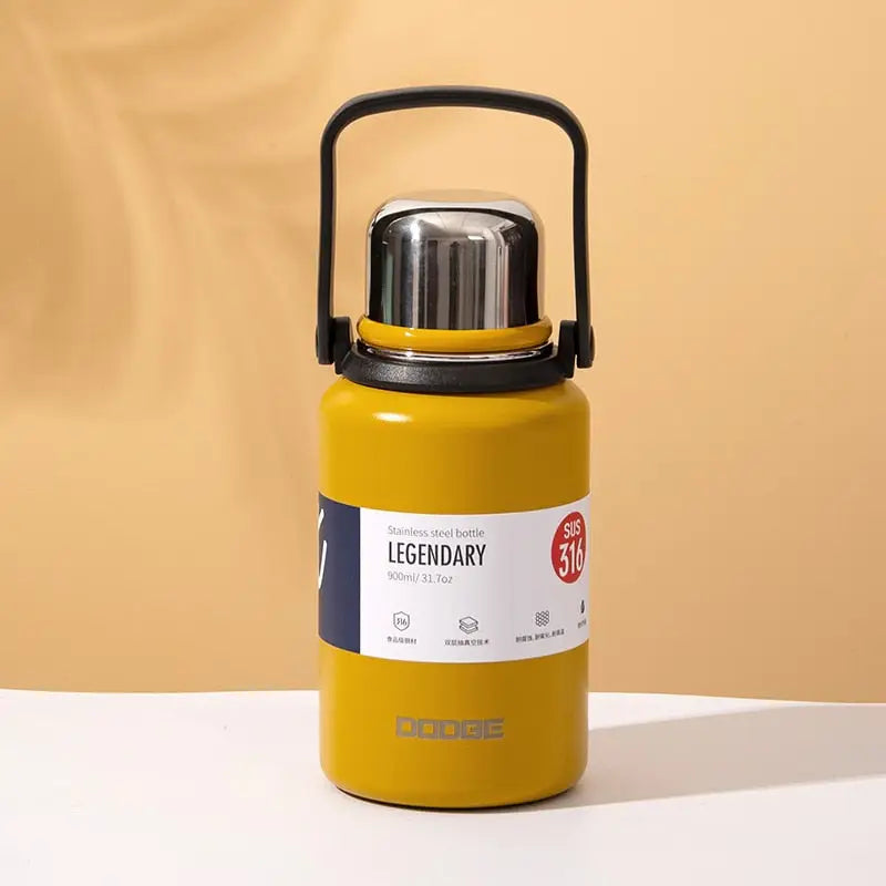 Small Stainless Steel Water Bottle - Yellow / 900ml
