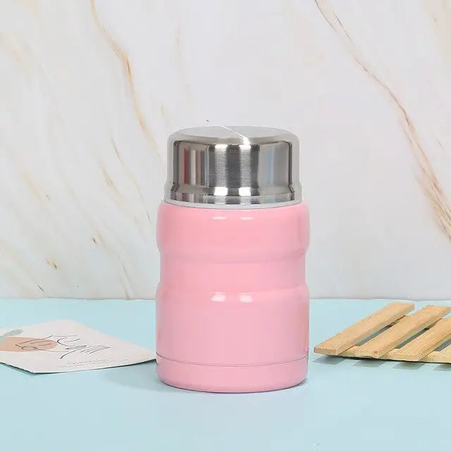 Soup Thermos with Spoon - 500ml / Pink