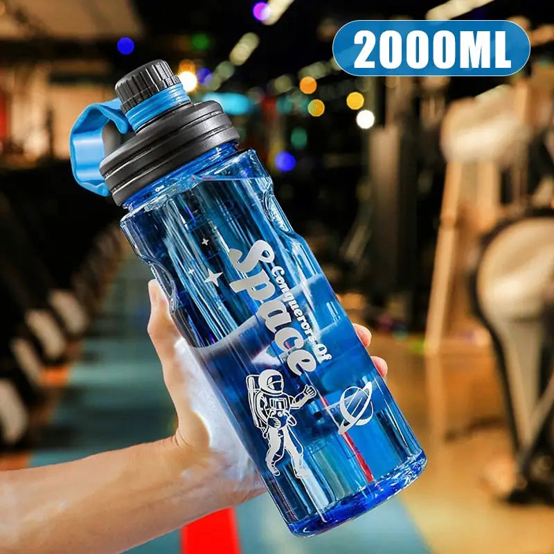 Sports Water Bottles with Filter - 2000ML Star Blue