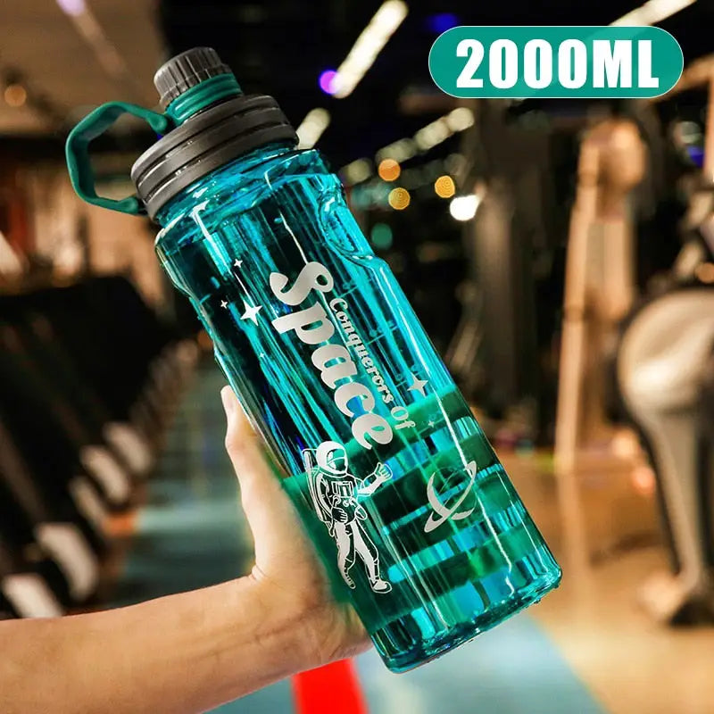 Sports Water Bottles with Filter - 2000ML Star Green