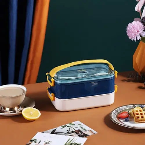 Stackable Bento Lunch Box - Steel Blue