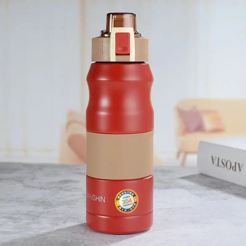Stainless Sports Water Bottle - 500ml / Red