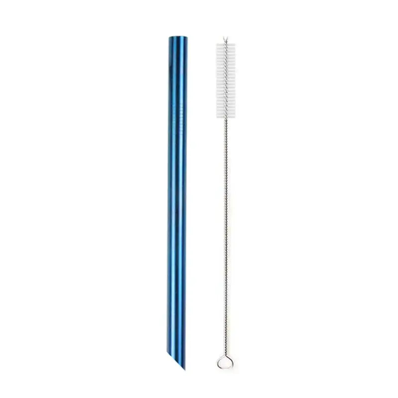 Straight Reusable Straw - Blue Sharp