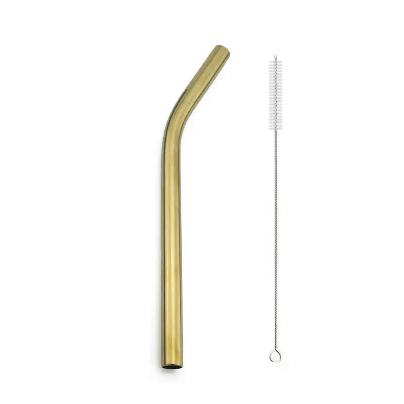 Straight Reusable Straw - Gold Bent