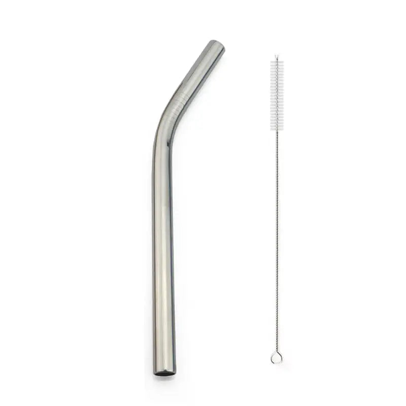 Straight Reusable Straw - Silver Bent