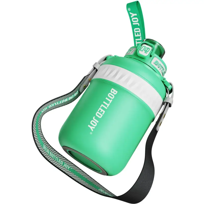 Straw Insulation Sports Water Bottle - 1.5L / Light Green