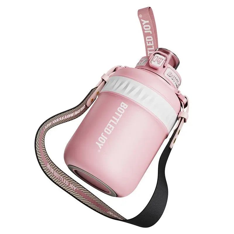 Straw Insulation Sports Water Bottle - 1.5L / Pink