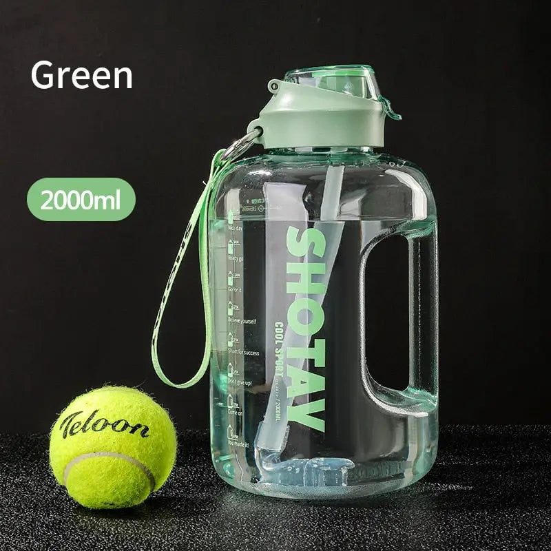 Training Sports Water Bottle - Green 2000ml