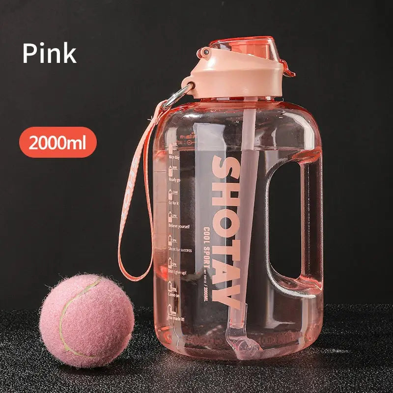 Training Sports Water Bottle - Pink 2000ml