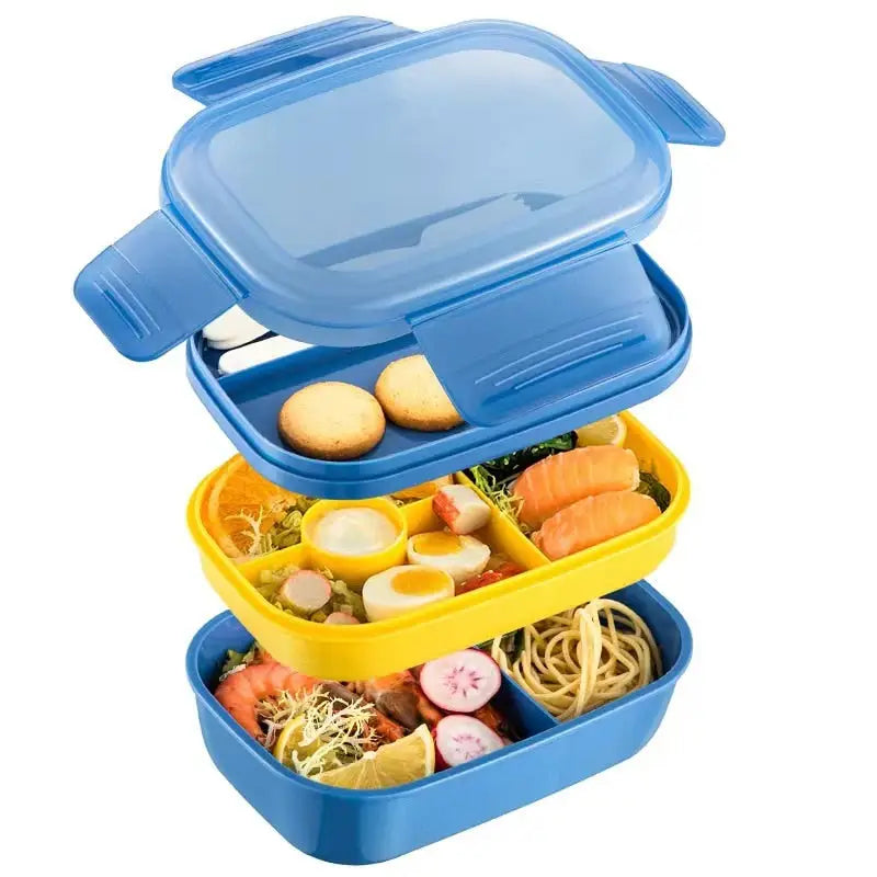 Tupperware Lunch It Divided Bento Lunch Box 7503 Aqua White Lid 6x6  Excellent!
