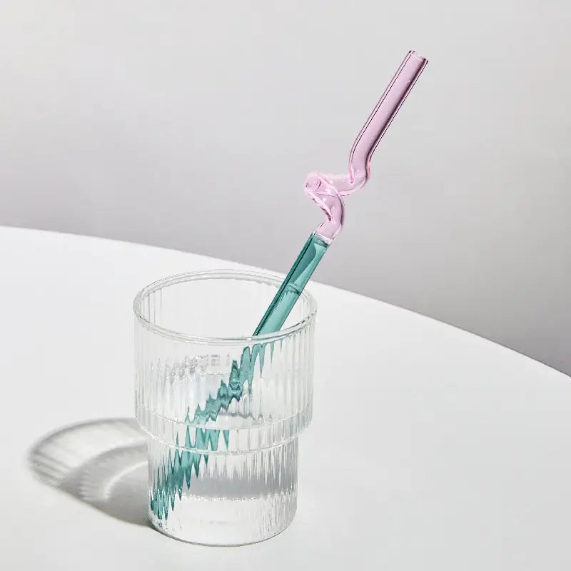 Twisted Reusable Straw - Pink-Green