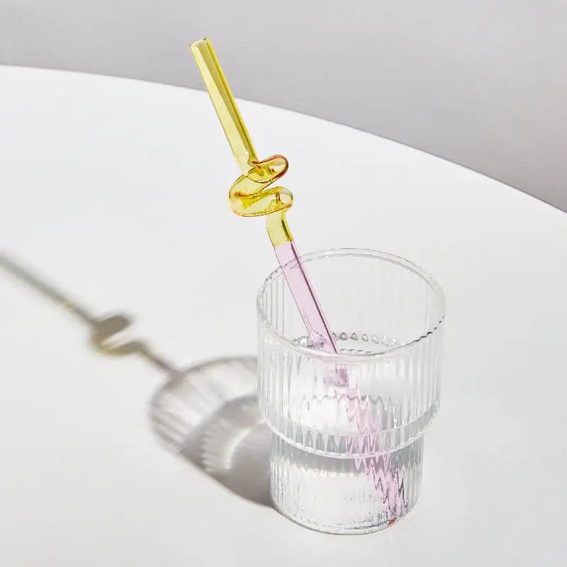 Twisted Reusable Straw - Yellow-Pink