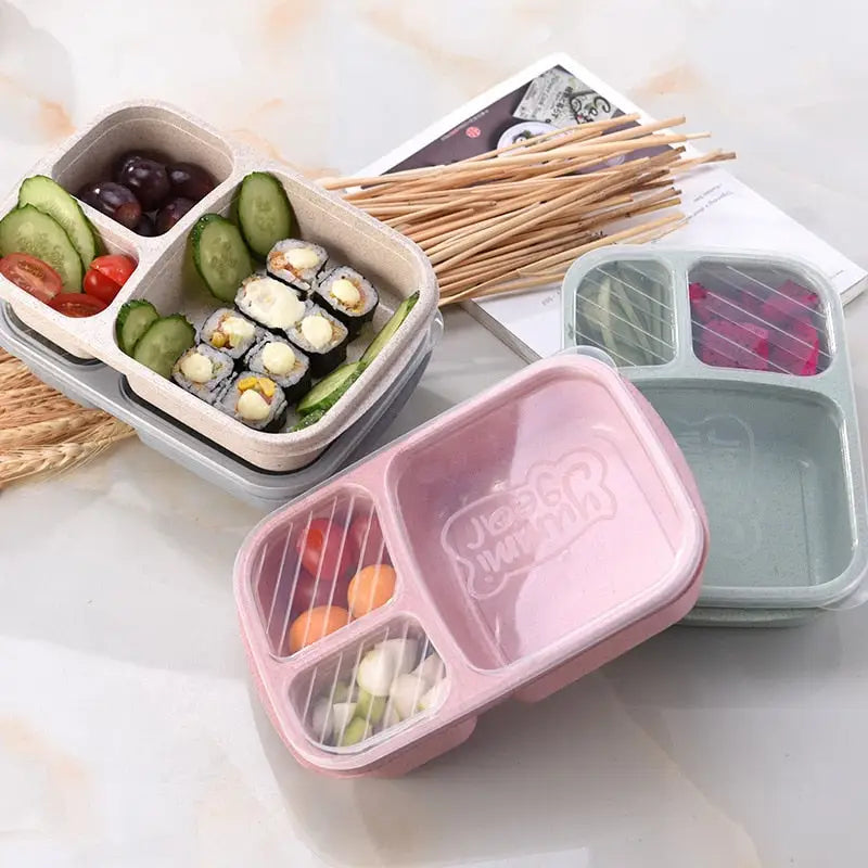 Magazine Lunch Box Wheat Straw Bento Office Microwave Lunch Box