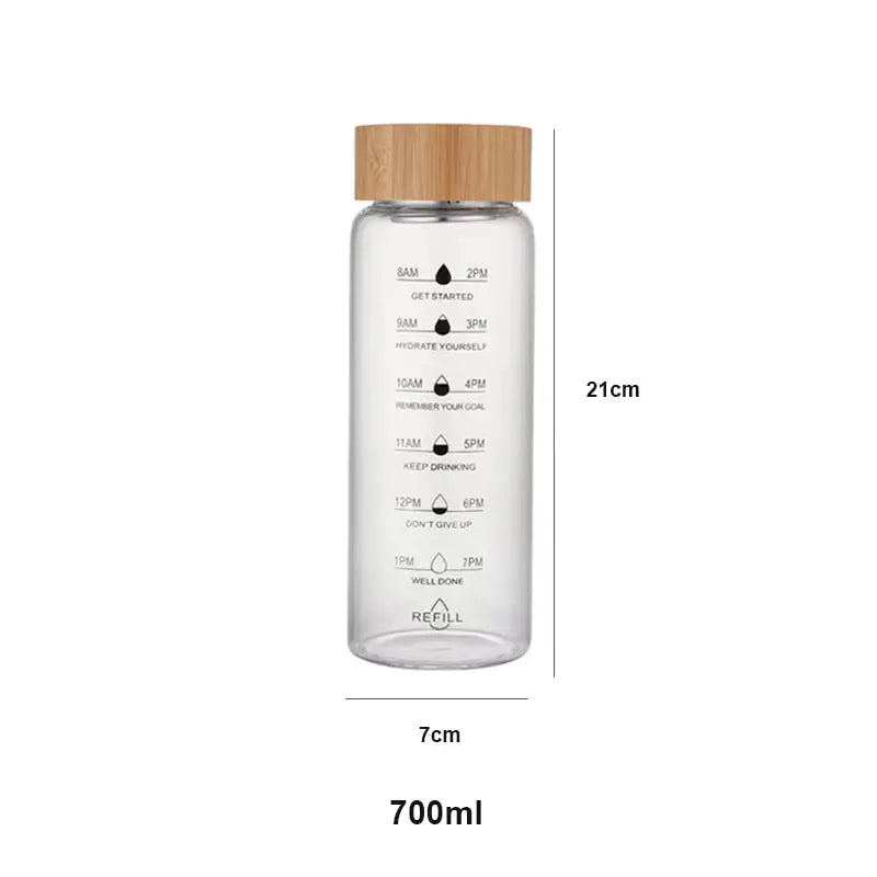 Wood Glass Water Bottle - 700ML