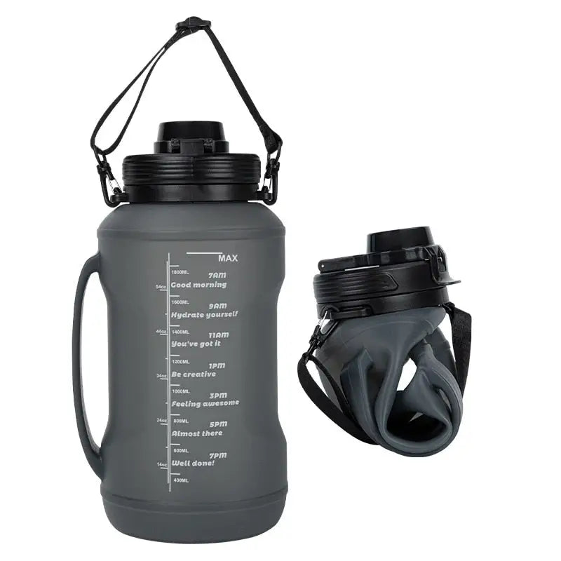 2 Liter Collapsible Water Bottle - 2L / Black