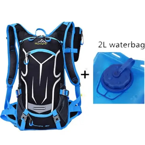Backpack Cooler For Cycling - Blue With Waterbag