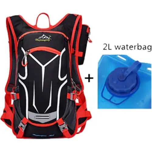 Backpack Cooler For Cycling - Red With Waterbag