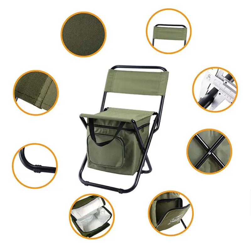 Backpack cooler with foldable chair