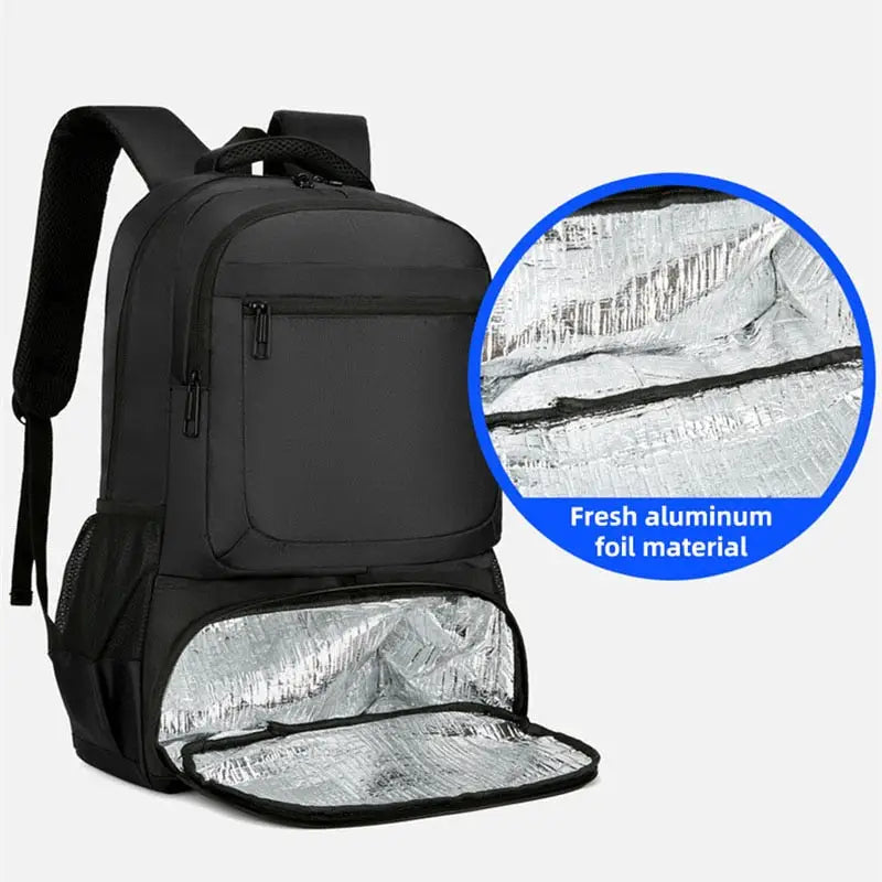 Backpack cooler with lunch box